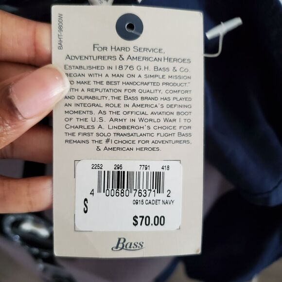 NWT GH Bass & Co Women's Button-down Shirt Small Navy Cotton Basic Classic - Picture 9 of 9